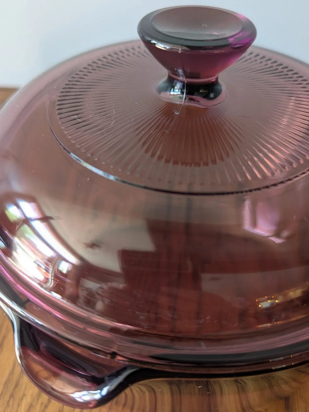 1L Vision Corning Glass Saucepan w/ PYREX Lid Pour Spout - Cranberry Visions - Picture 11 of 16